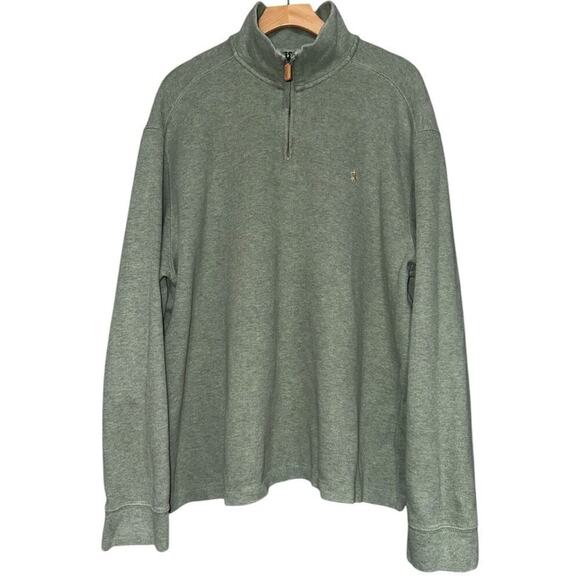 Polo Ralph Lauren Men’s Size XL Sage Green Cotton Estate Rib 1/4 Zip Sweater - Picture 1 of 7